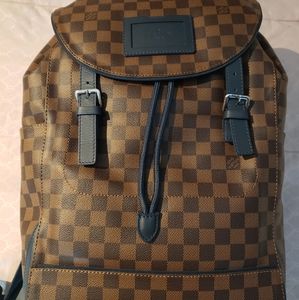 LOUIS VUITTON Runner Damier Ebene Backpack Bag Brown